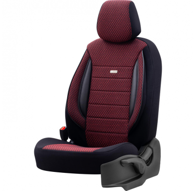 Juego De Fundas Universales De Tela Para Asientos 'Selectedfit Sports' Negro/Rojo - 11 Piezas - Apto Para Airbags Laterales