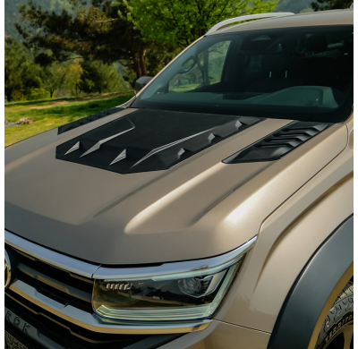 Ventilación de capó unidireccional compatible con Volkswagen Amarok MK2 2022 - Negro mate