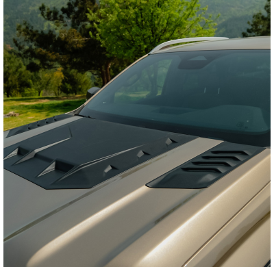 Ventilación de capó unidireccional compatible con Volkswagen Amarok MK2 2022 - Negro mate