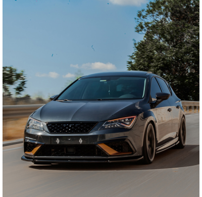 Kit de carrocería completo Oneway compatible con Seat Leon (5F) HB 5 puertas FR Facelift 2017-2020 - Negro brillante Oneway