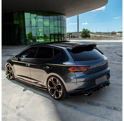 Kit de carrocería completo Oneway compatible con Seat Leon (5F) HB 5 puertas FR Facelift 2017-2020 - Negro brillante Oneway