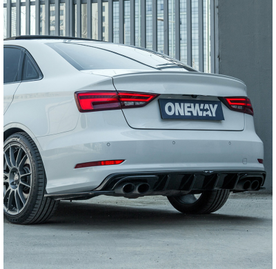 Kit de carrocería completo Oneway compatible con Audi S3 8V Sedán 2013-2016 - Negro brillante Oneway