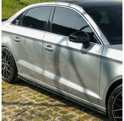 Kit de carrocería completo Oneway compatible con Audi A3 (8V) Sedán Facelift 2016-2020 (doble escape L) - Negro brillante Oneway