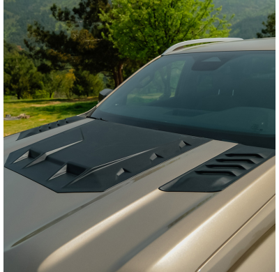 Toma de aire de capó unidireccional compatible con Volkswagen Amarok MK2 2022- - Negro mate