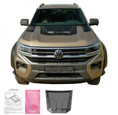 Toma de aire de capó unidireccional compatible con Volkswagen Amarok MK2 2022- - Negro mate