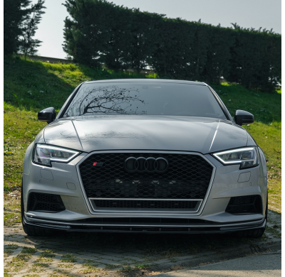 Alerón delantero unidireccional para Audi A3 (8V) Sedán Facelift 2016-2020 - Negro Brillante
