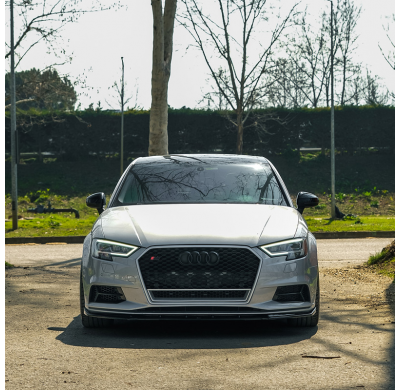 Alerón delantero unidireccional para Audi A3 (8V) Sedán Facelift 2016-2020 - Negro Brillante