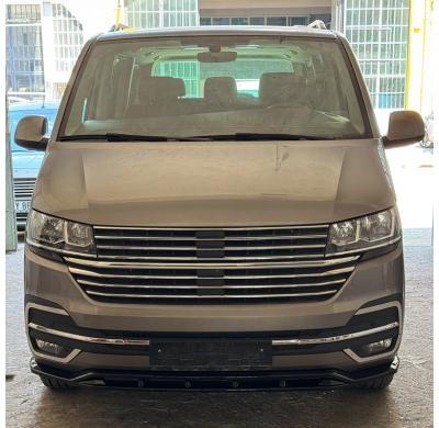 Spoiler delantero unidireccional compatible con Volkswagen Transporter T6.1 2020-2022 - Versión 5 - Negro brillante Oneway