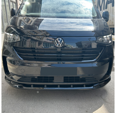 Spoiler delantero unidireccional compatible con Volkswagen Transporter T7 2024- - Negro brillante - Versión 5 Oneway