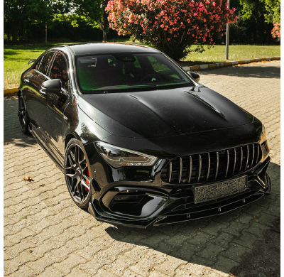 Spoiler delantero unidireccional compatible con Mercedes CLA (C118/X118) Coupé/Shooting Brake CLA45 AMG S Aero Pack 2019-2023 -