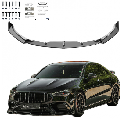 Spoiler delantero unidireccional compatible con Mercedes CLA (C118/X118) Coupé/Shooting Brake CLA45 AMG S Aero Pack 2019-2023 -