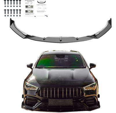 Spoiler delantero unidireccional compatible con Mercedes CLA (C118/X118) Coupé/Shooting Brake CLA45 AMG S Aero Pack 2019-2023 -