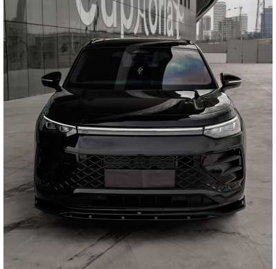 Spoiler delantero unidireccional compatible con Volkswagen Tayron (R41) R-Line 2024- - Negro brillante Oneway