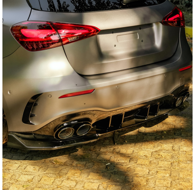 Difusores laterales traseros unidireccionales compatibles con Mercedes Clase A (W177) A45 S Aero Pack 2019-2023 y FL 2023- - Neg