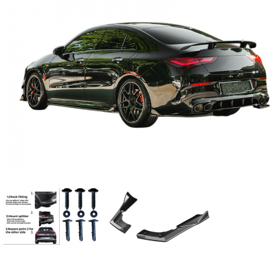 Difusores laterales traseros unidireccionales compatibles con Mercedes CLA (C118/X118) Coupé/Shooting Brake CLA35/CLA45 AMG Aero
