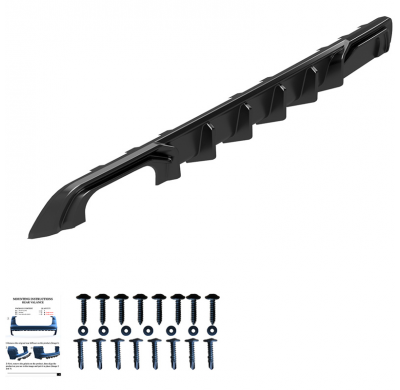 Difusor trasero unidireccional compatible con Audi A3 (8V) Sedán Facelift 2016-2020 (doble escape L) - Negro brillante Oneway