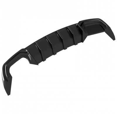 Difusor trasero unidireccional compatible con Audi A3 (8V) Sedán Facelift 2016-2020 (doble escape L) - Negro brillante Oneway