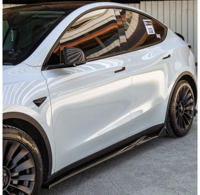 Faldones laterales Oneway Set compatibles con Tesla Model Y 2019-2025 - Negro brillante Oneway