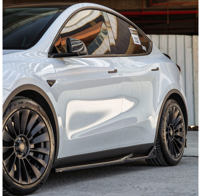 Faldones laterales Oneway Set compatibles con Tesla Model Y 2019-2025 - Negro brillante Oneway
