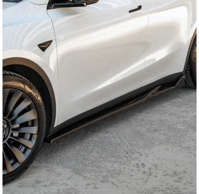 Faldones laterales Oneway Set compatibles con Tesla Model Y 2019-2025 - Negro brillante Oneway
