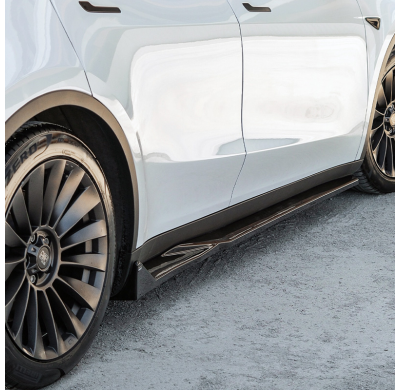 Faldones laterales Oneway Set compatibles con Tesla Model Y 2019-2025 - Negro brillante Oneway