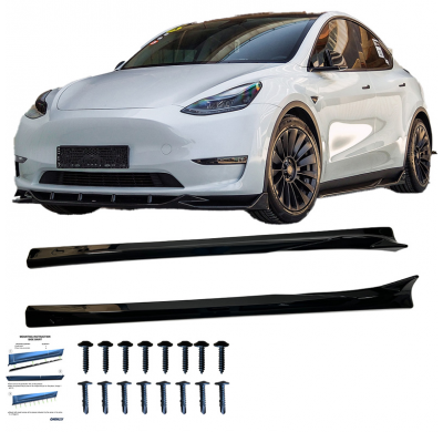 Faldones laterales Oneway Set compatibles con Tesla Model Y 2019-2025 - Negro brillante Oneway
