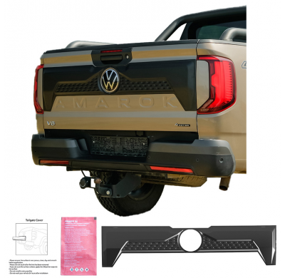 Cubierta de portón trasero Oneway compatible con Volkswagen Amarok MK2 2022- - Negro mate