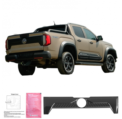 Cubierta de portón trasero Oneway compatible con Volkswagen Amarok MK2 2022- - Negro mate