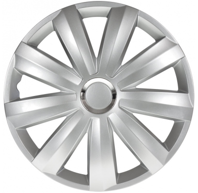 Juego De Tapacubos Venture Pro 14-Pulgadas Silver + Aro Cromado (Nylon) Autostyle