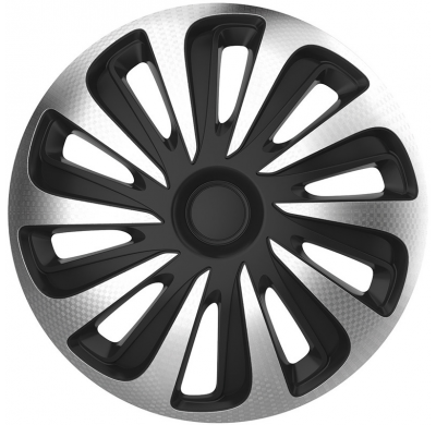 Juego De Tapacubos Caliber 15-Pulgadas Silver/Negro Carbono-Look Autostyle