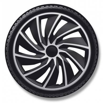 Cubiertas De Rueda Turbo De 14 Pulgadas Plateado/Negro