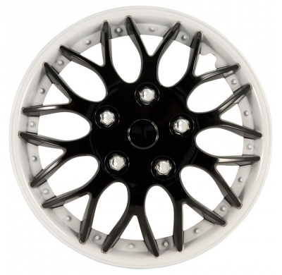 Juego De Tapacubos Missouri 14-Pulgadas Negro/Blanco Rim Autostyle