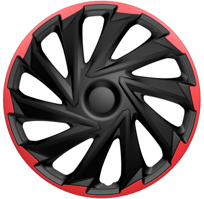 Juego de tapacubos AutoStyle Misano R de 15 pulgadas, negro/rojo