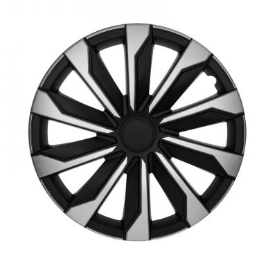 Juego De Cubiertas De Rueda Typhoon 14 Pulgadas Plateado / Negro