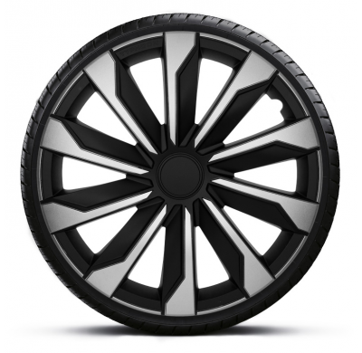 Juego De Cubiertas De Rueda Typhoon 15 Pulgadas Plateado / Negro