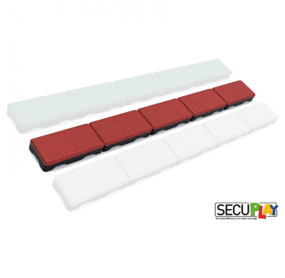 Borde De Corte De Goma Secuplay - 100x10x3,6cm - Rojo - Paquete De 10 Piezas