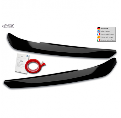 Pestañas de faros adecuados para Audi Q3 (F3) incl. Sportback 2019- (ABS Negro Brillo)