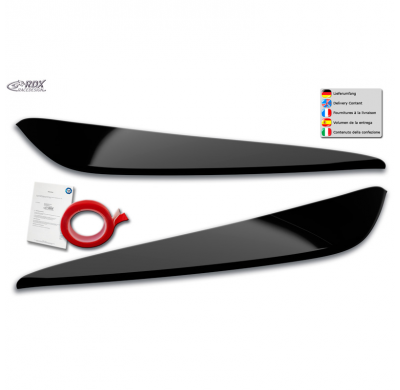 Pestañas de faros aptos para BMW Serie 2 Gran Coupé (F44) 2019- (ABS Negro Brillo)