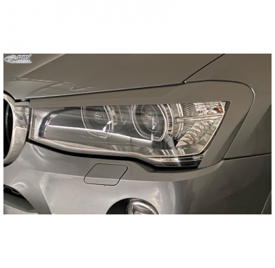Pestañas de faros delanteros adecuados para BMW X3 (F25) Facelift y X4 (F26) 2014-2018 (ABS)