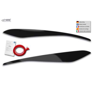 Pestañas de faros delanteros adecuados para Ford Fiesta MK8 2017-2022 (ABS negro brillante)