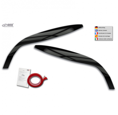 Alerones de faros RDX Racedesign compatibles con Renault Megane III 2008-2015 (ABS negro brillante)
