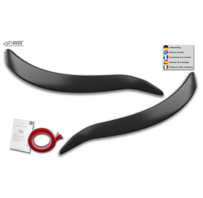 Pestañas de faros adecuados para Renault Kadjar 2015-2022 (ABS) RDX RACEDESIGN