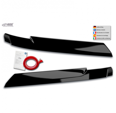 Pestañas de faros aptos para Volkswagen Crafter y MAN TGE 2017- (ABS negro brillante)