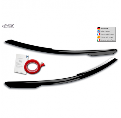 Pestañas de faros aptos para Volkswagen Golf VIII (CD) 2020- (ABS negro brillante)