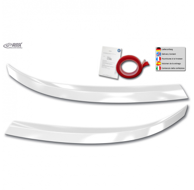 Pestañas de faros delanteros RDX Racedesign compatibles con Volkswagen Transporter T6.1 2021- (ABS Blanco Brillante)