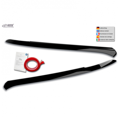 Pestañas de faros aptos para Volkswagen T-Roc (A1) 2017-2021 (ABS negro brillante)