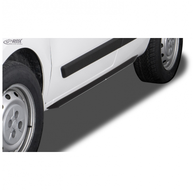 Faldones laterales RDX Racedesign 'Slim' compatibles con Fiat Qubo y Fiorino (225) 2016-2024 (ABS negro brillante)