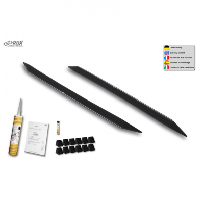 Faldones laterales RDX Racedesign 'Slim' compatibles con Fiat Qubo y Fiorino (225) 2016-2024 (ABS negro brillante)