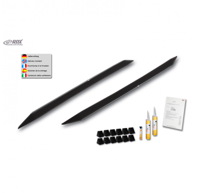 Faldones laterales 'Slim' adecuados para Opel Astra K Hatchback 2015-2021 (ABS negro brillante)