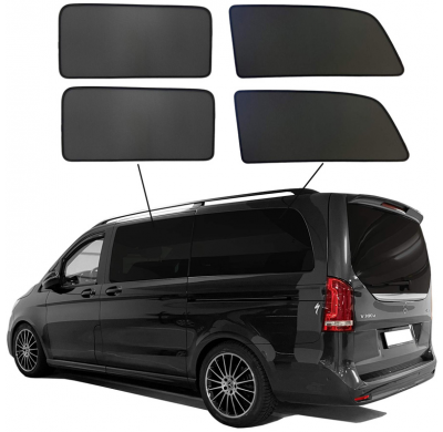 Juego de cortinillas Sunclip apto para Mercedes Clase V W447 (distancia entre ejes larga) 2014-2024 sin ventanas emergentes